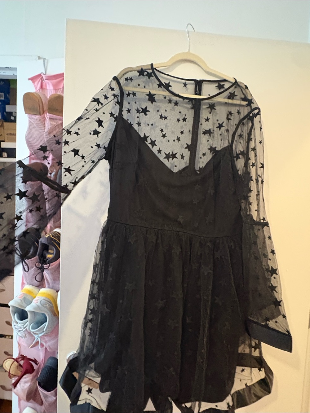 Women’s ' Black Star Mesh Party Dress